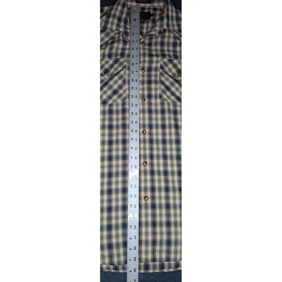 Pendleton Frontier Long Sleeve‎ Snap Button Shirt Men's Small Blue/ Green - Picture 12 of 15